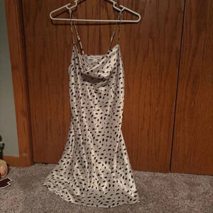 DRY GOODS Polka Dot Satin Slip Dress